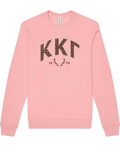 Kappa Kappa Gamma Fawn Print Varsity Crewneck