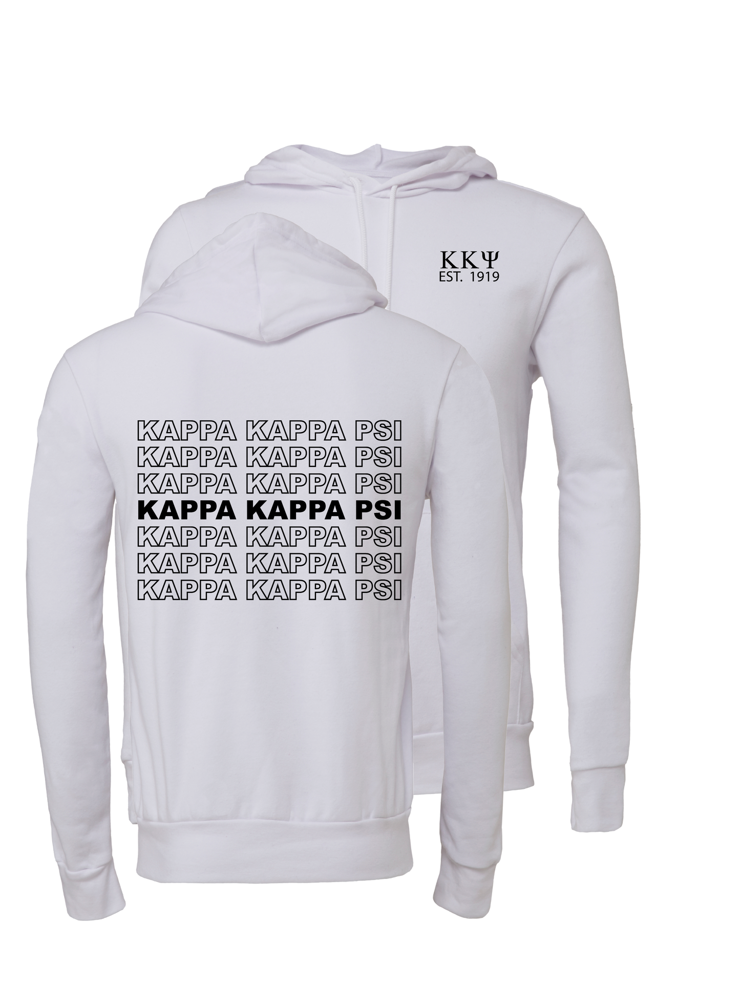 Kappa Kappa Psi Repeating Name Hooded Sweatshirts