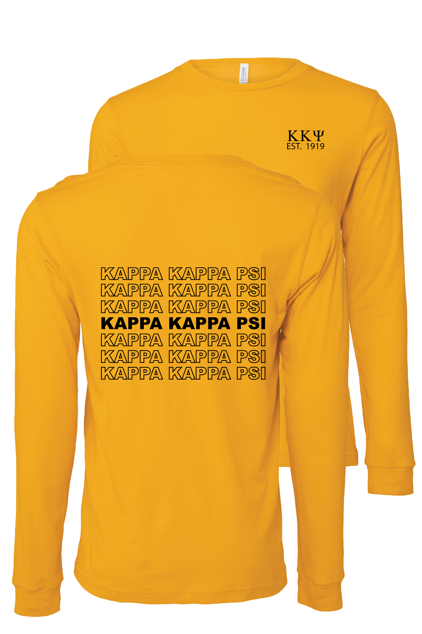 Kappa Kappa Psi Repeating Name Long Sleeve T-Shirts