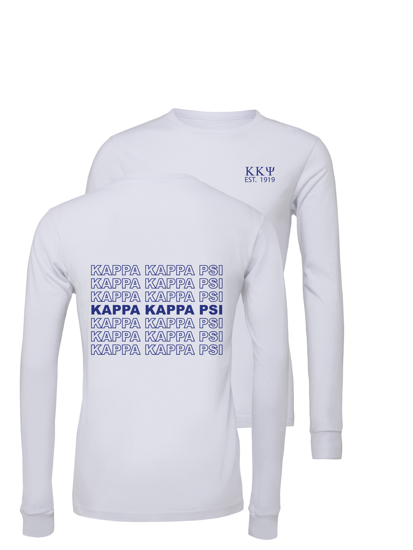 Kappa Kappa Psi Repeating Name Long Sleeve T-Shirts