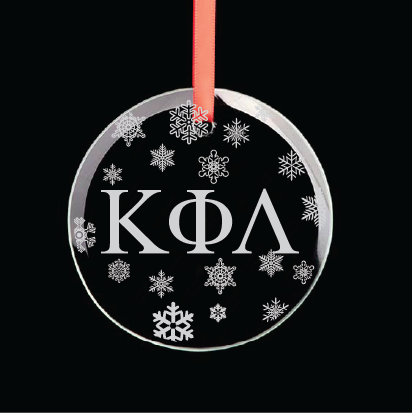 Kappa Phi Lambda Round Multi-Snowflake Ornament