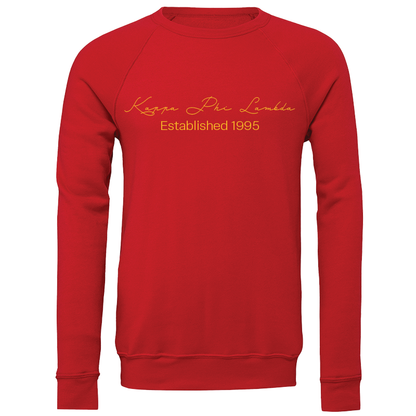 Kappa Phi Lambda Embroidered Scripted Name Crewneck Sweatshirts