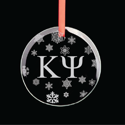 Kappa Psi Round Multi-Snowflake Ornament