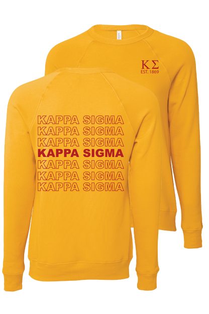 Kappa Sigma Repeating Name Crewneck Sweatshirts