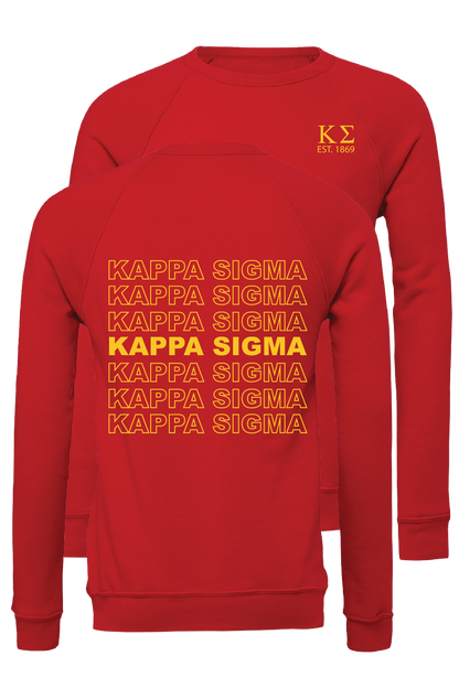 Kappa Sigma Repeating Name Crewneck Sweatshirts