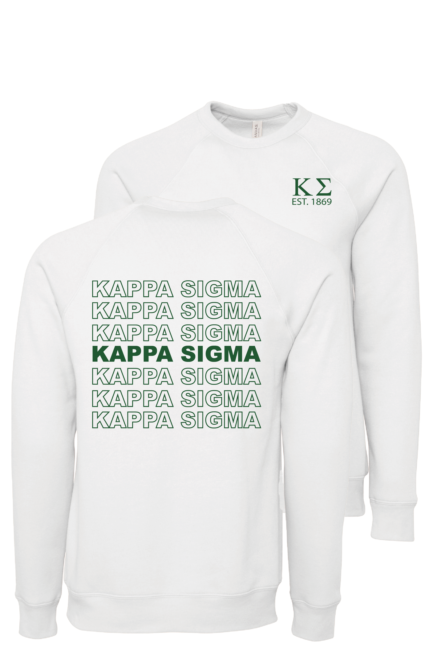 Kappa Sigma Repeating Name Crewneck Sweatshirts
