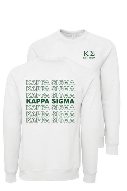 Kappa Sigma Repeating Name Crewneck Sweatshirts