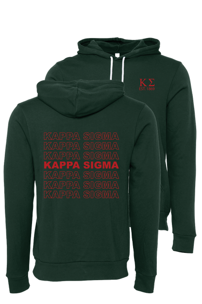 Kappa Sigma Repeating Name Hooded Sweatshirts