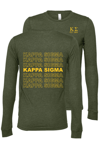 Kappa Sigma Repeating Name Long Sleeve T-Shirts