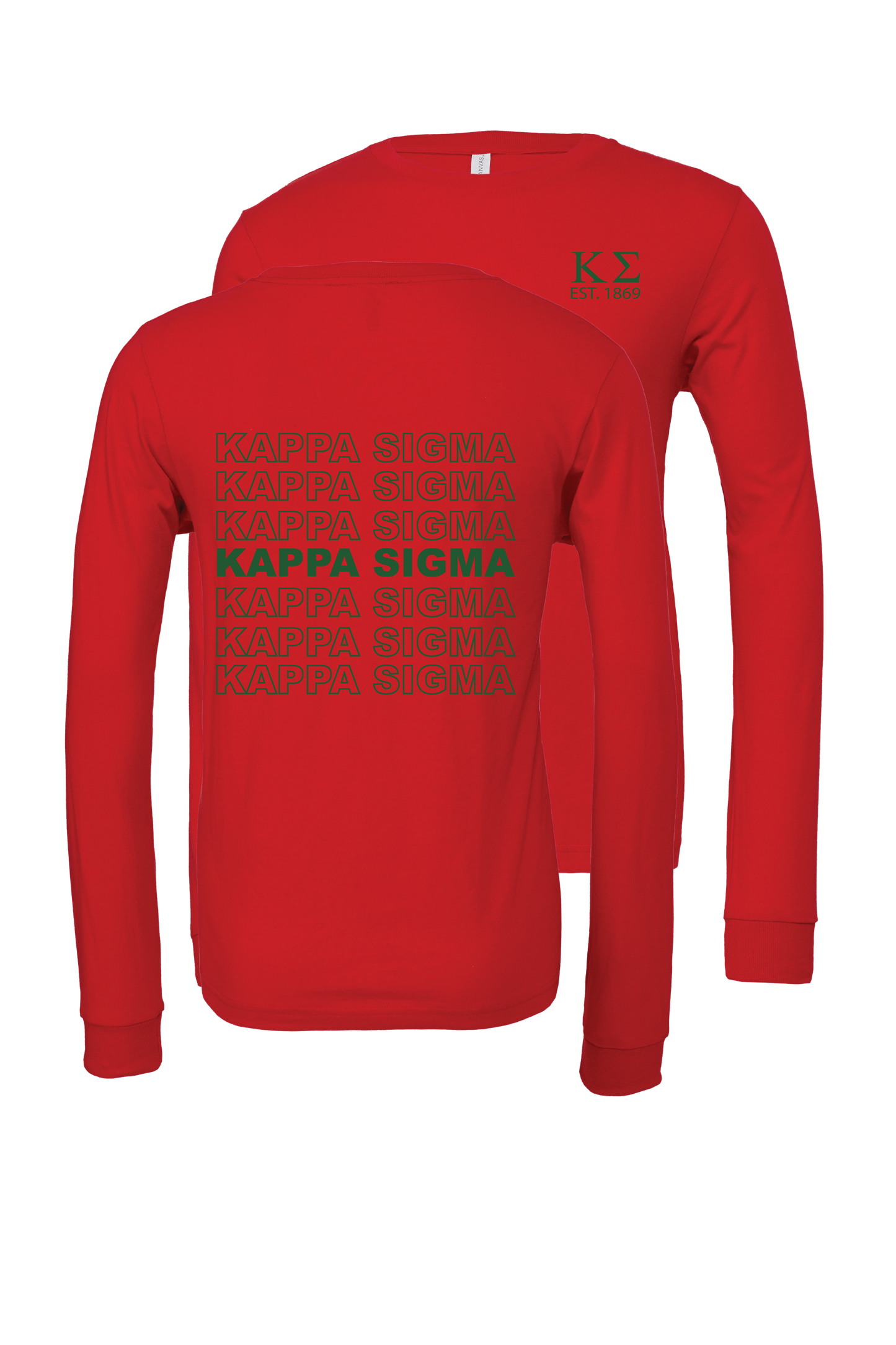 Kappa Sigma Repeating Name Long Sleeve T-Shirts