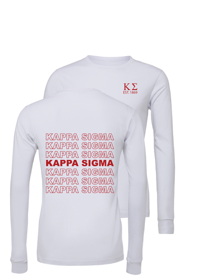 Kappa Sigma Repeating Name Long Sleeve T-Shirts