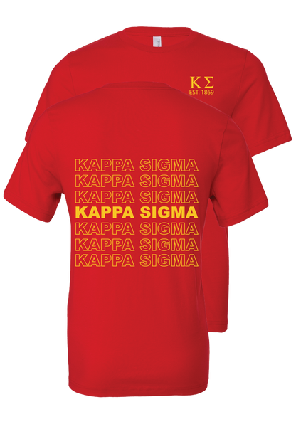 Kappa Sigma Repeating Name Short Sleeve T-Shirts