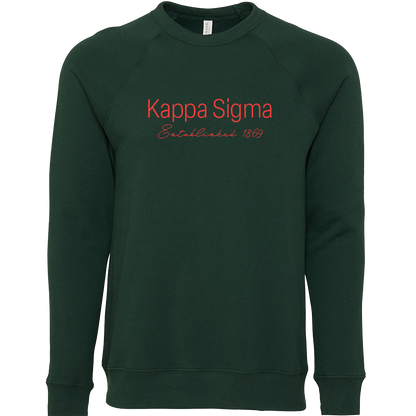 Kappa Sigma Embroidered Printed Name Crewneck Sweatshirts