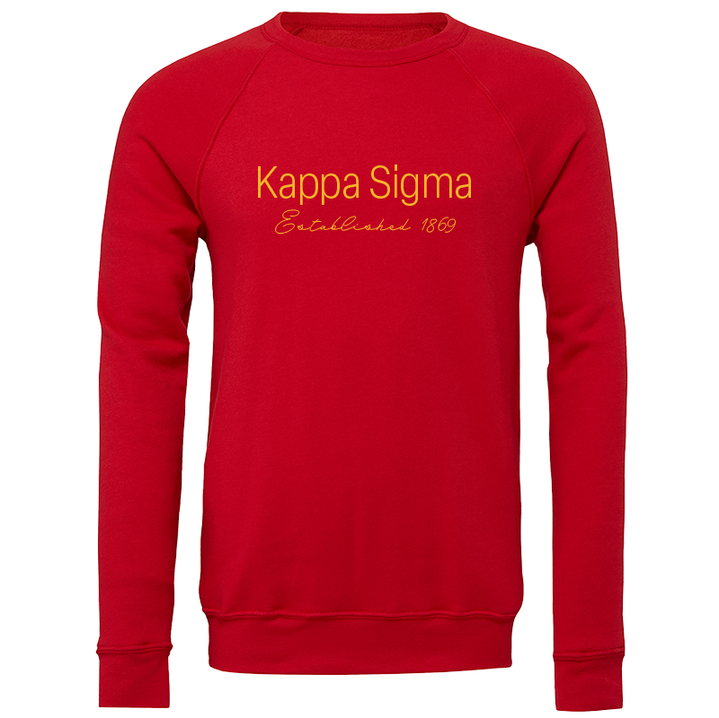 Kappa Sigma Embroidered Printed Name Crewneck Sweatshirts