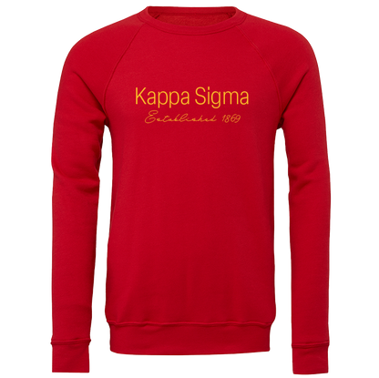 Kappa Sigma Embroidered Printed Name Crewneck Sweatshirts