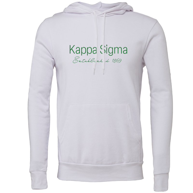 Kappa Sigma Embroidered Printed Name Hooded Sweatshirts