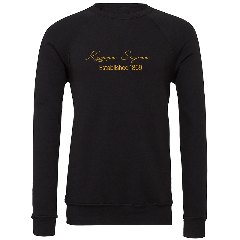 Kappa Sigma Embroidered Scripted Name Crewneck Sweatshirts