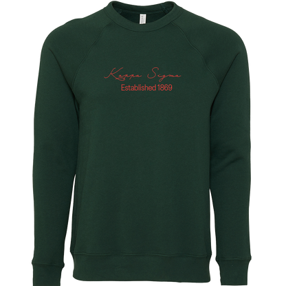 Kappa Sigma Embroidered Scripted Name Crewneck Sweatshirts