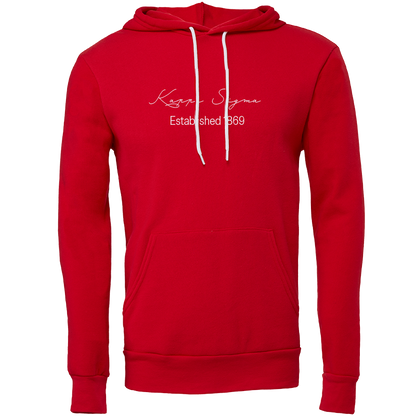 Kappa Sigma Embroidered Scripted Name Hooded Sweatshirts