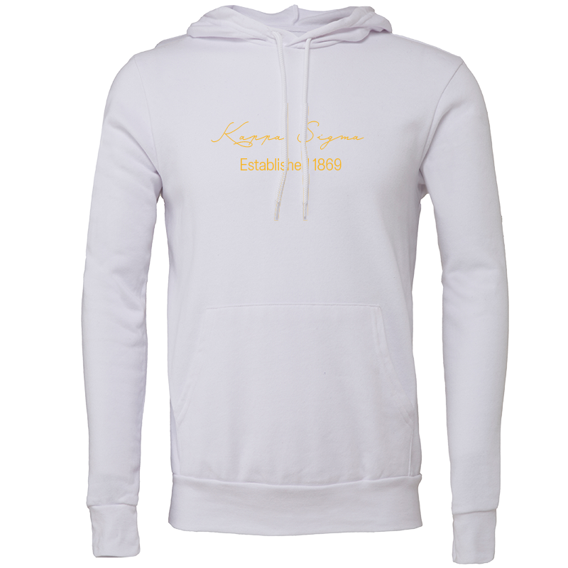 Kappa Sigma Embroidered Scripted Name Hooded Sweatshirts