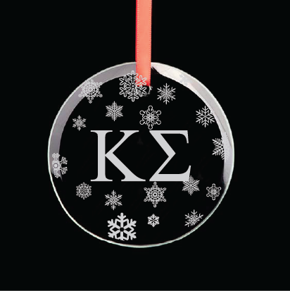 Kappa Sigma Round Multi-Snowflake Ornament