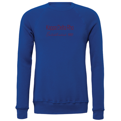 Kappa Delta Rho Embroidered Printed Name Crewneck Sweatshirts
