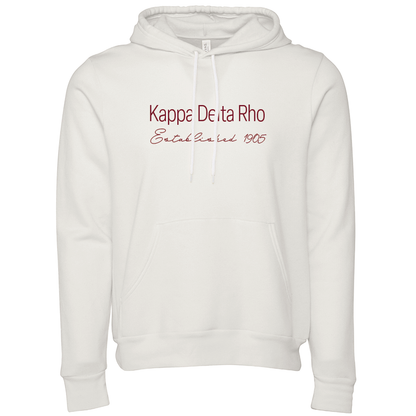 Kappa Delta Rho Embroidered Printed Name Hooded Sweatshirts