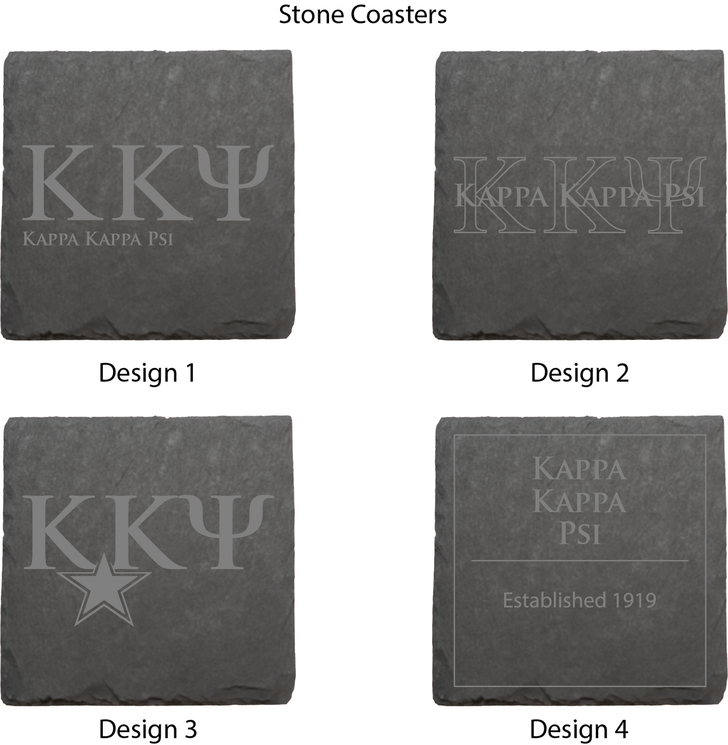 Kappa Kappa Psi Stone Coasters - 4-Pack