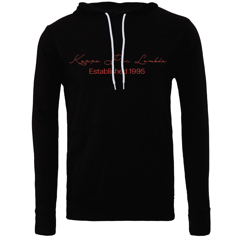 Kappa Phi Lambda Embroidered Scripted Name Hooded Sweatshirts