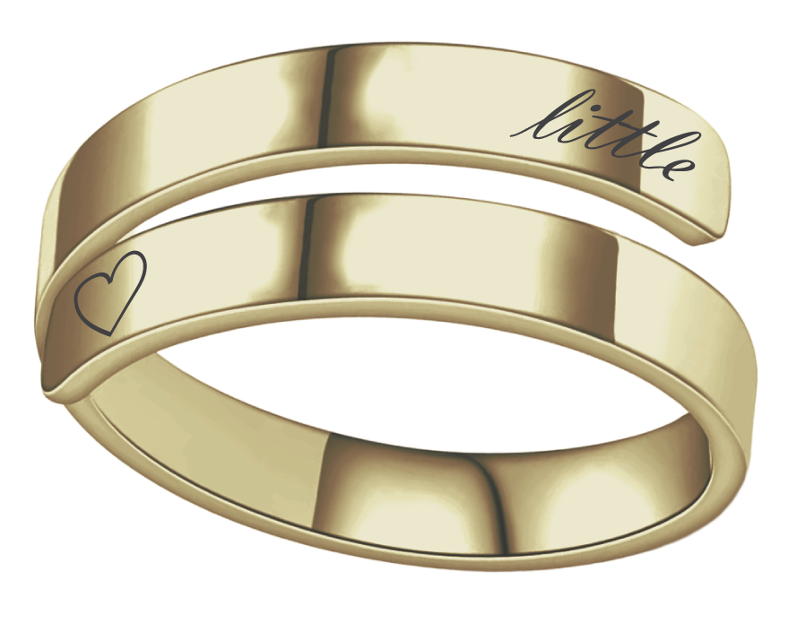 Big/Little Engraved Stainless Steel Rings