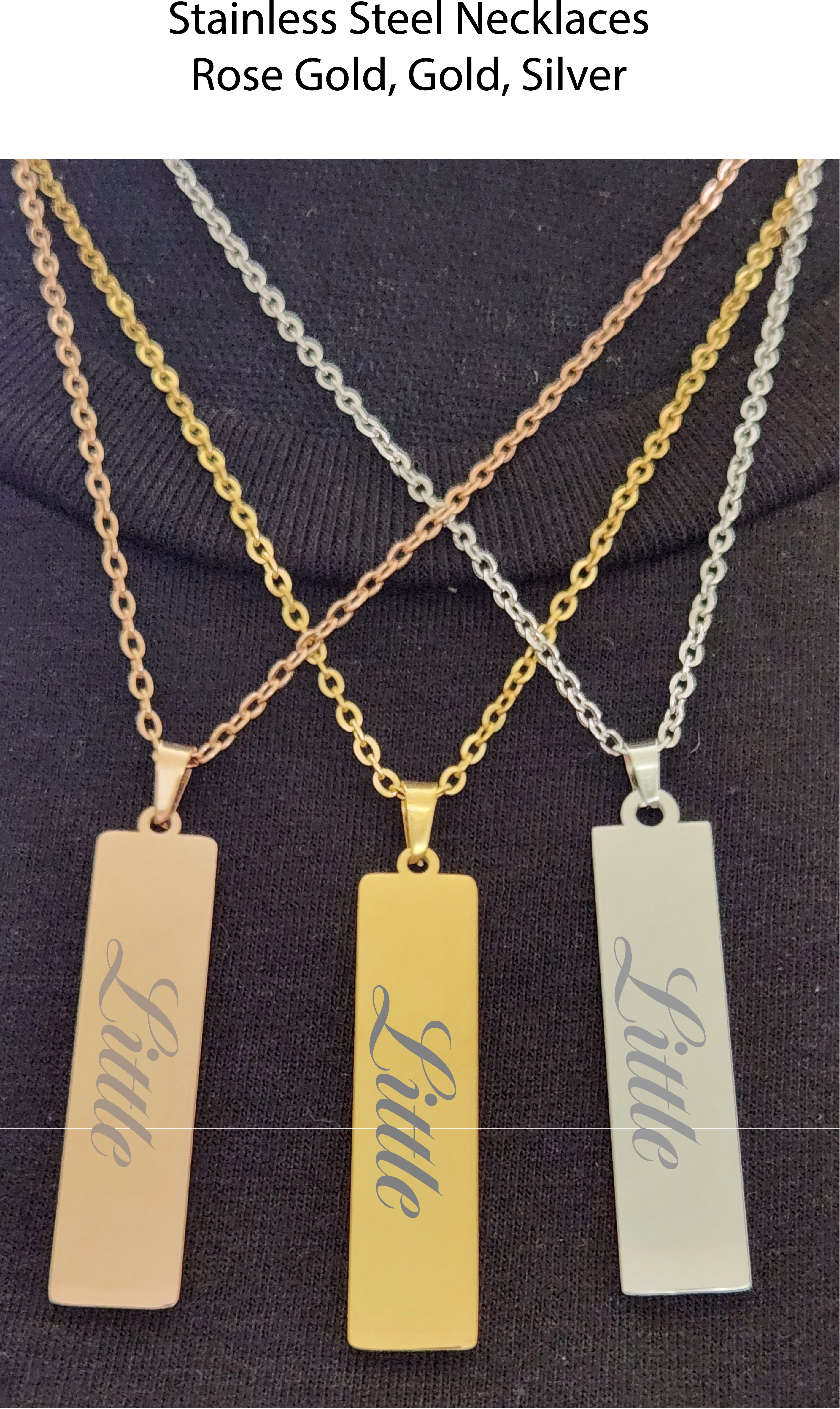 Big/Little Engraved Necklaces