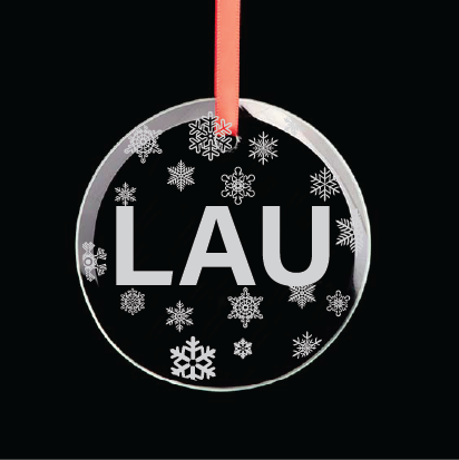 Lambda Alpha Upsilon Round Multi-Snowflake Ornament