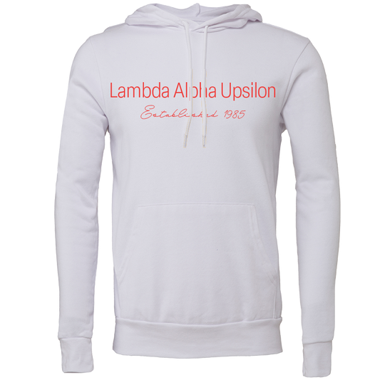 Lambda Alpha Upsilon Embroidered Printed Name Hooded Sweatshirts