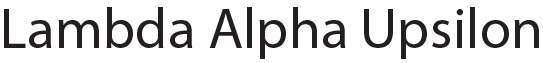 Text 'Lambda Alpha Upsilon' in a clear font against a white background