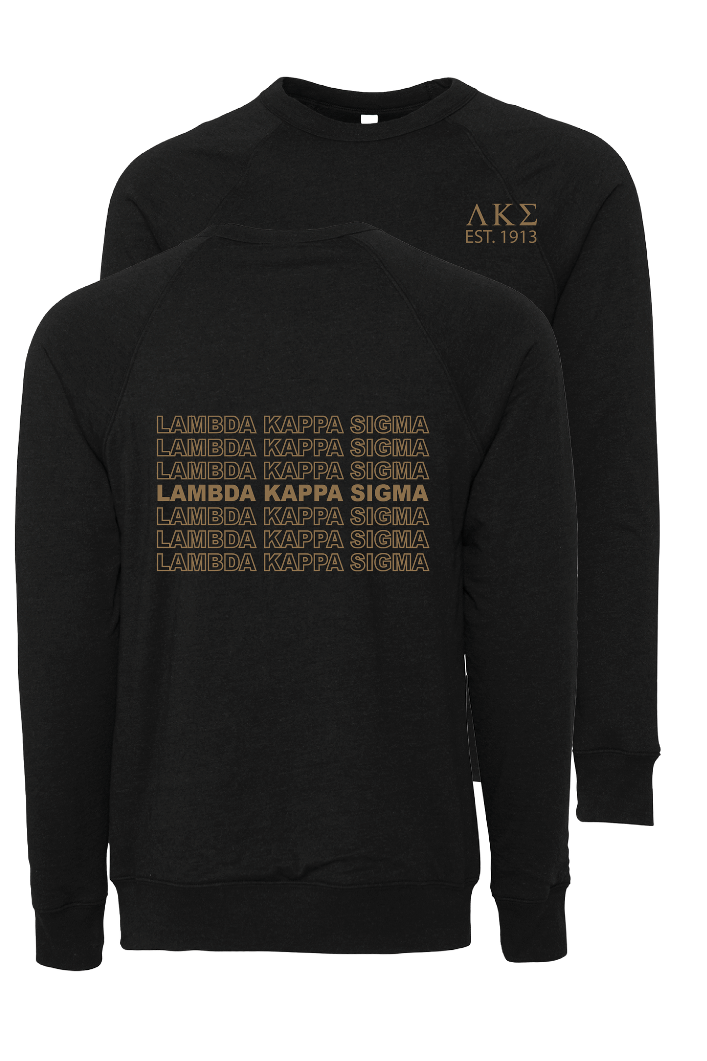 Lambda Kappa Sigma Repeating Name Crewneck Sweatshirts