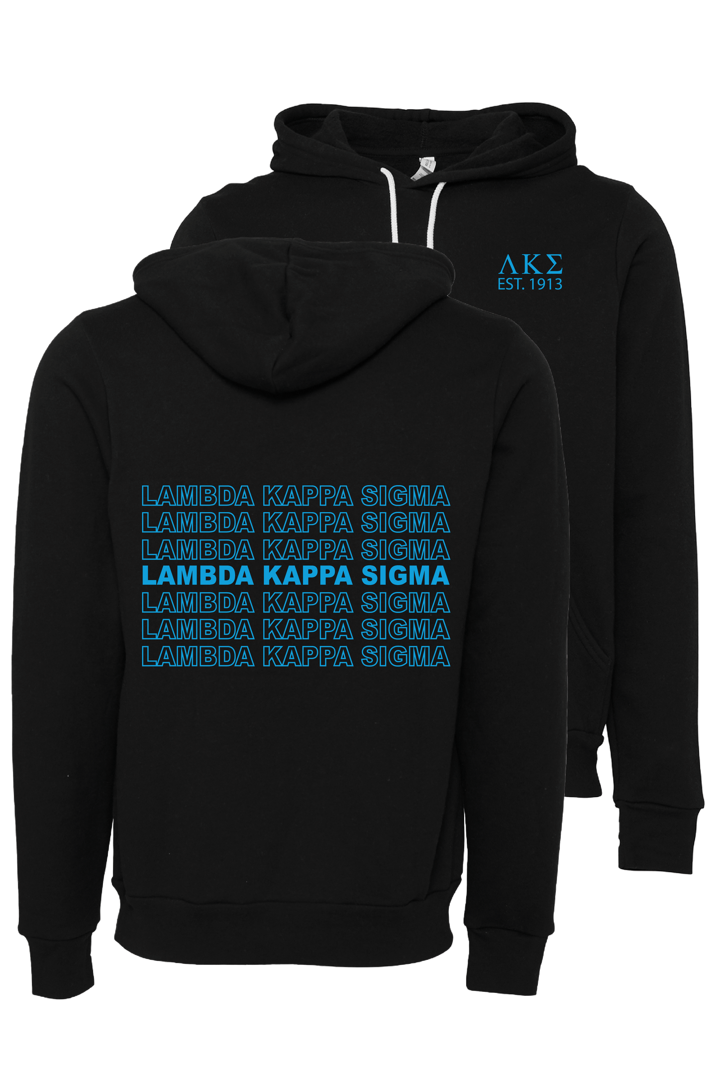 Lambda Kappa Sigma Repeating Name Hooded Sweatshirts