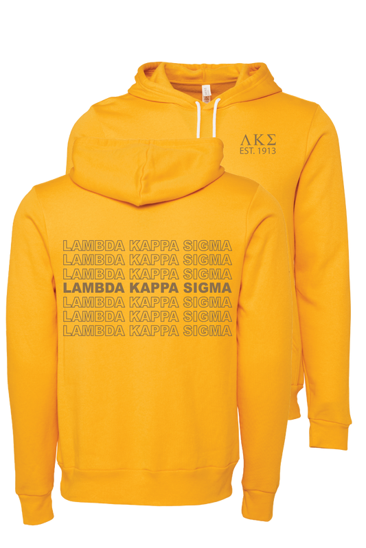 Lambda Kappa Sigma Repeating Name Hooded Sweatshirts
