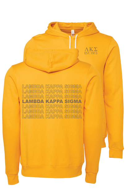 Lambda Kappa Sigma Repeating Name Hooded Sweatshirts