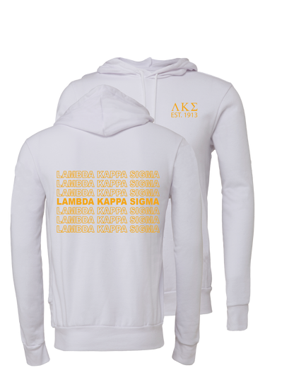 Lambda Kappa Sigma Repeating Name Hooded Sweatshirts