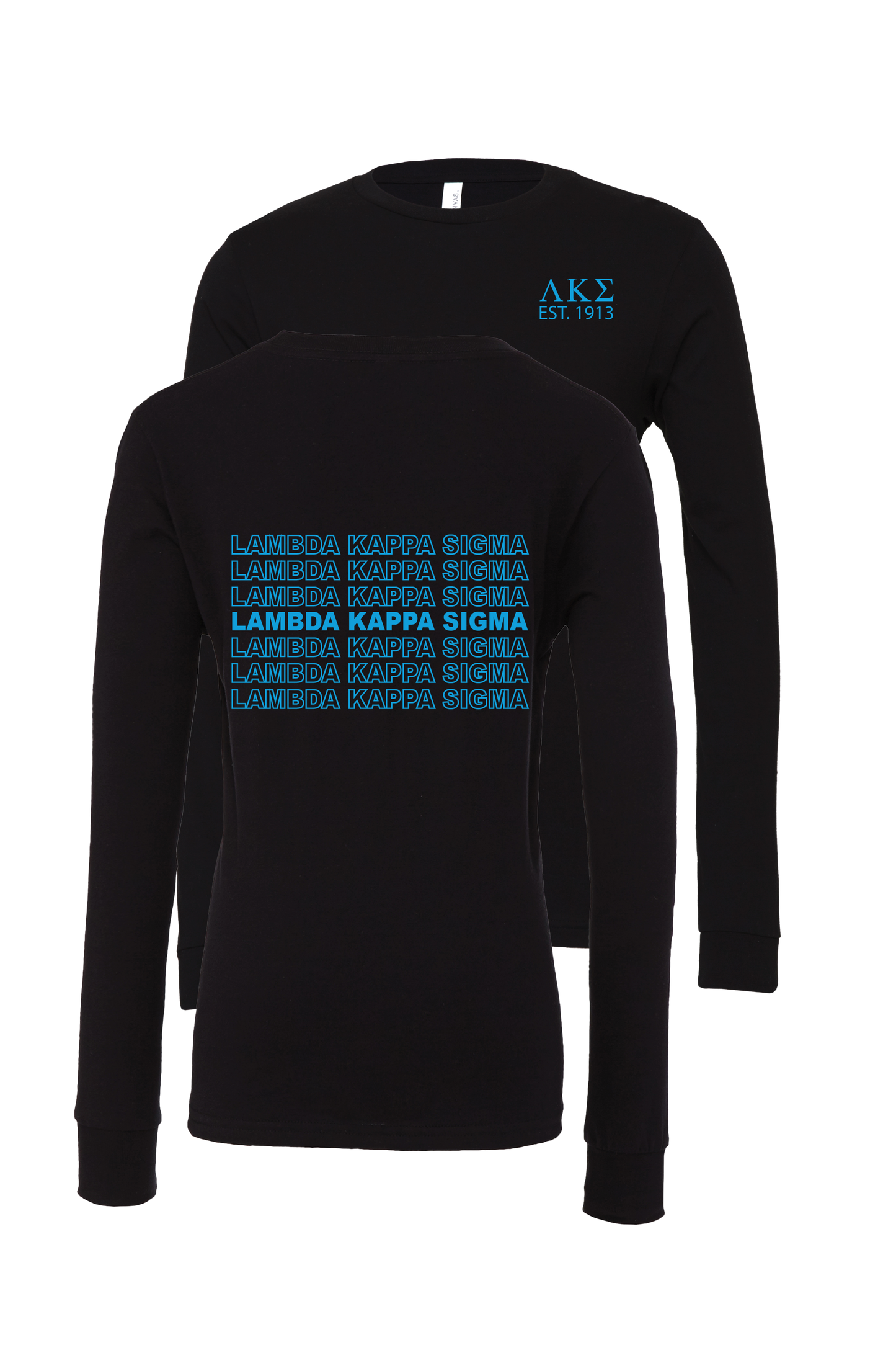Lambda Kappa Sigma Repeating Name Long Sleeve T-Shirts