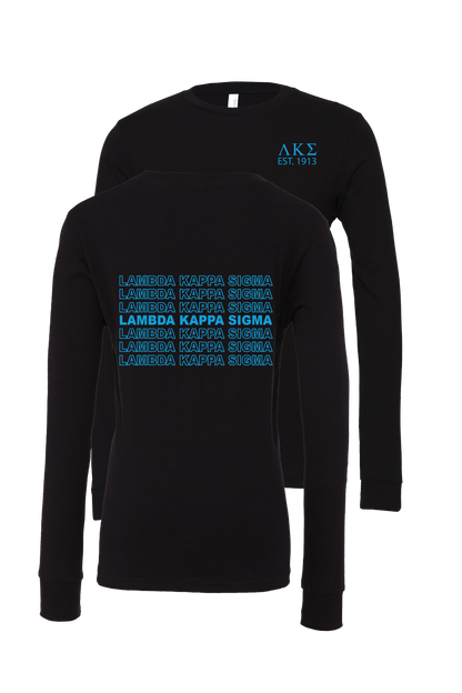 Lambda Kappa Sigma Repeating Name Long Sleeve T-Shirts