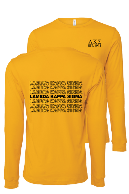 Lambda Kappa Sigma Repeating Name Long Sleeve T-Shirts