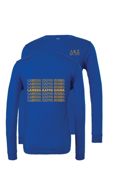 Lambda Kappa Sigma Repeating Name Long Sleeve T-Shirts