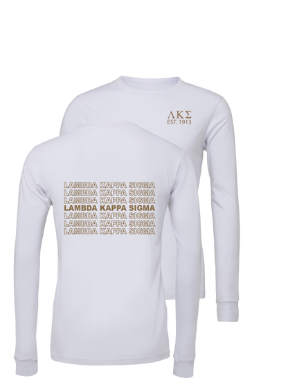 Lambda Kappa Sigma Repeating Name Long Sleeve T-Shirts