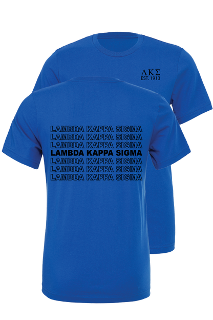 Lambda Kappa Sigma Repeating Name Short Sleeve T-Shirts