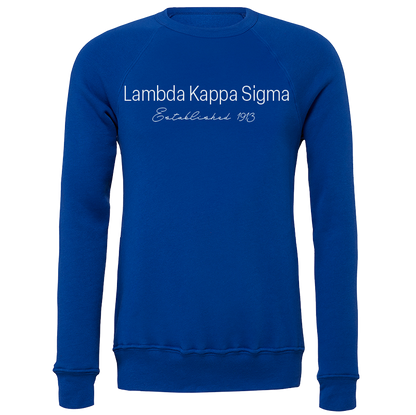 Lambda Kappa Sigma Embroidered Printed Name Crewneck Sweatshirts