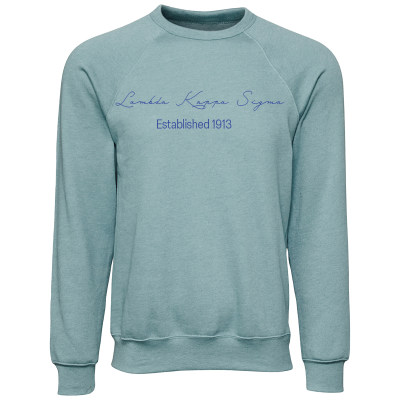 Lambda Kappa Sigma Embroidered Scripted Name Crewneck Sweatshirts