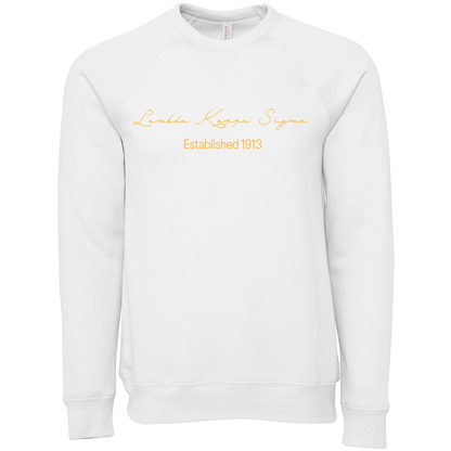 Lambda Kappa Sigma Embroidered Scripted Name Crewneck Sweatshirts