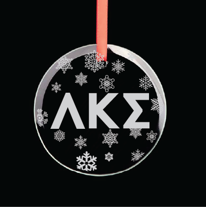 Lambda Kappa Sigma Round Multi-Snowflake Ornament
