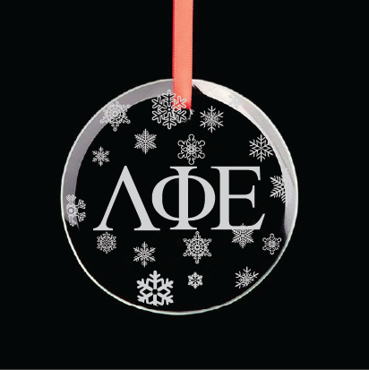 Lambda Phi Epsilon Round Multi-Snowflake Ornament